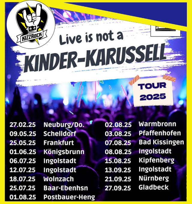 KIZZRock live – Rock & Metal Band für Kinder, Konzerttermine
